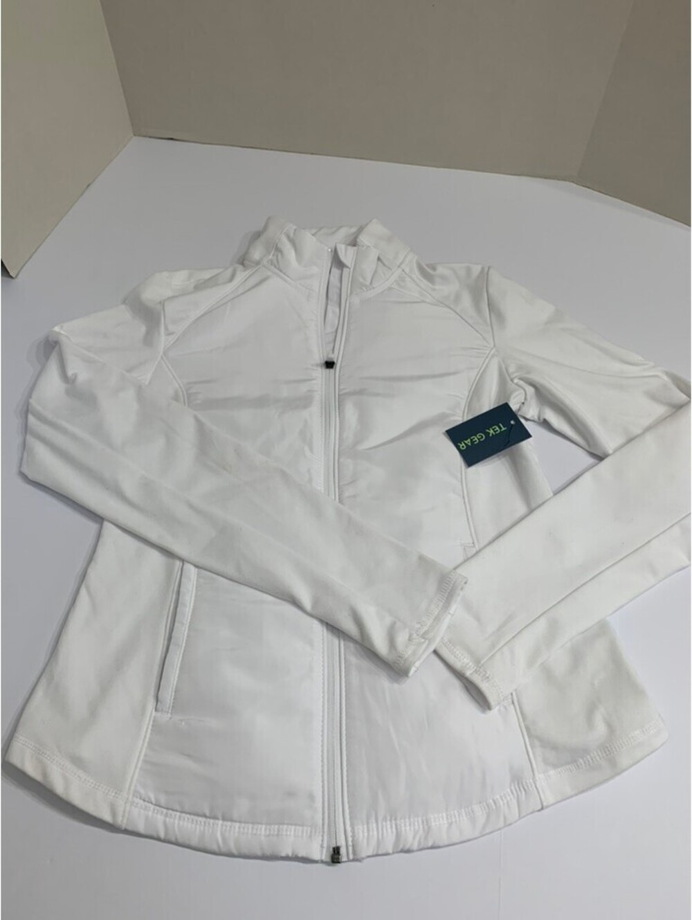 Tek Gear Women's White Zip-Up Athletic Jacket NWT Size M